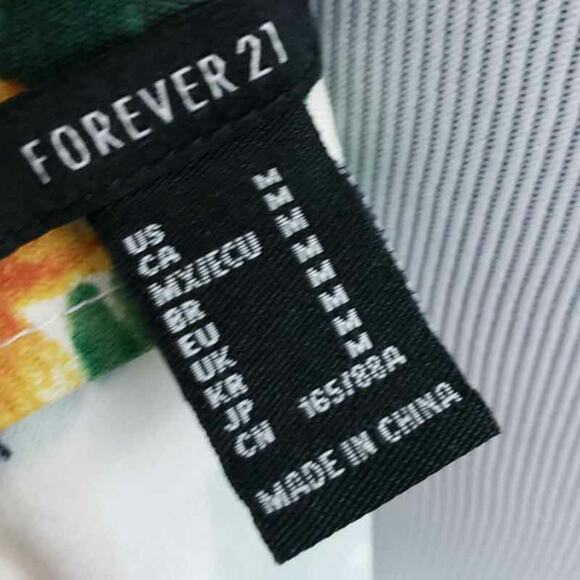 F21 Floral Hawaiian Dress Spaghetti Strap Medium Juniors Bodycon Floral Stretchy - Picture 7 of 7